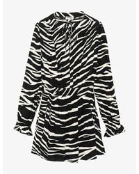 Zadig & Voltaire - Rayados Animal-Print Woven Mini Dress - Lyst