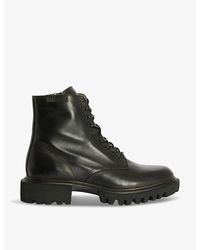 AllSaints - Vaughan Logo-embossed Lace-up Leather Ankle Boots - Lyst