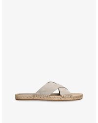 ZEGNA - Cross-Over Suede Espadrille Flat Sandals - Lyst