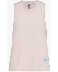 adidas By Stella McCartney - Logo-print Regular-fit Organic-cotton And Recycled-polyester Blend Top - Lyst