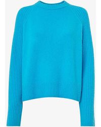 Whistles - Anna Ribbed-sleeve Stretch-knit Jumper - Lyst