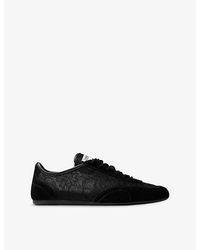 Jimmy Choo - Sunny Lace And Suede Trainers - Lyst