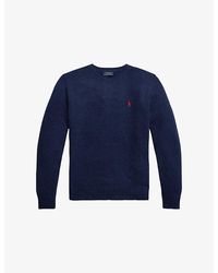 Polo Ralph Lauren - Crewneck Logo-Embroidered Wool And Alpaca-Blend Jumper - Lyst