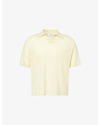 FRAME - Superfine Short-Sleeve Wool And Cashmere Blend Polo Top - Lyst