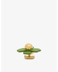 Loewe - X Paula's Ibiza Flower Brass And Leather Pin - Lyst
