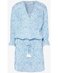 Heidi Klein - Paisley-print Shirred-sleeve Cotton Mini Dress X - Lyst