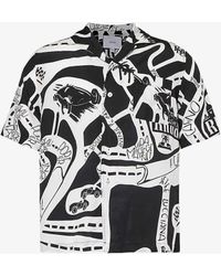 Rhude - Strada Graphic-print Silk Shirt - Lyst