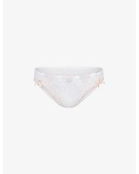Agent Provocateur Petunia Mid-rise Lace Thong in White | Lyst