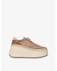 Chloé - Nama Runner Platform Leather Trainers - Lyst