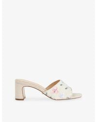 Dune - Madira Floral Woven Heeled Mules - Lyst