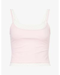 BO+TEE - Layered Polka-Dot Stretch-Jersey Top - Lyst