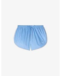 Sandro - Beaded-Trim Elasticated-Waist Cotton Shorts - Lyst