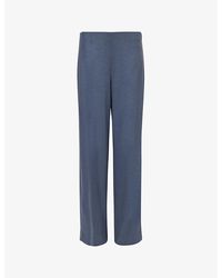 Vince - Pressed-crease Elasticated-waist Straight-leg Mid-rise Wool-blend Trousers - Lyst