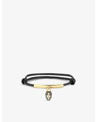 BVLGARI - Serpenti Forever-Plated Brass, Agate, Enamel And Cord Bracelet - Lyst