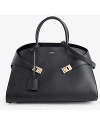 Ferragamo - Hug Medium Leather Top-handle Bag - Lyst