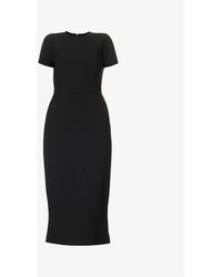 Victoria Beckham - Slim-fit Round-neck Stretch-woven Midi Dress - Lyst