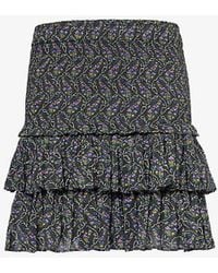 Isabel Marant - Naomi Floral-print Cotton Mini Skirt - Lyst