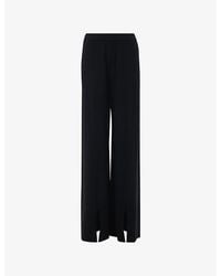 eem - Wide-Leg Knitted Modal And Wool-Blend Trousers - Lyst