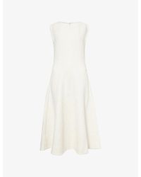 ME+EM - Textured Floral-Pattern Woven Midi Dress - Lyst