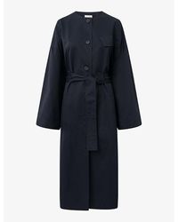 Lovechild 1979 - Veda Oversized Collarless Belted Cotton-twill Coat - Lyst