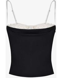 House Of Cb - Eli Lace-trim Underwired Satin Top - Lyst