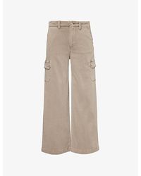 PAIGE - Carly Straight-leg High-rise Cotton-blend Cargo Trousers - Lyst