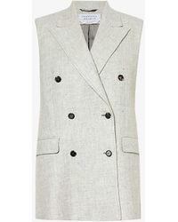 Gabriela Hearst - Mayte Double-breasted Cashmere And Linen-blend Vest - Lyst