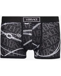 Versace - Logo-waistband Stretch-cotton Boxer Brief - Lyst