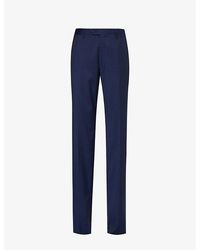 Corneliani - Mid-rise Regular-fit Straight-leg Wool Trousers - Lyst