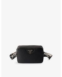 Prada - Enamelled -Logo Small Leather Cross-Body Bag - Lyst