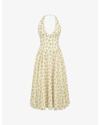 House Of Cb - Solada Floral-pattern Woven Midi Dress - Lyst