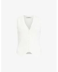 AllSaints - Cruz V-Neck Ribbed Knitted Waistcoat - Lyst