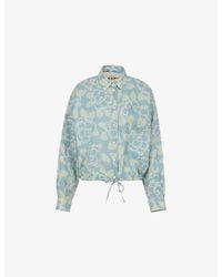 Marni - Banjo Floral-Print Drawstring Ramiè Shirt - Lyst