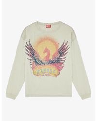 DIESEL - Pheonix-Graphic Long-Sleeve Cotton T-Shirt - Lyst