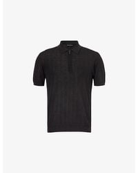Emporio Armani - Half-Zip Short-Sleeves Cotton-Knit Polo Shirt - Lyst