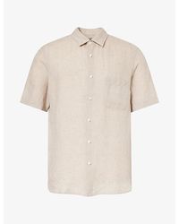 Sunspel - Regular-Fit Short-Sleeve Linen Shirt - Lyst