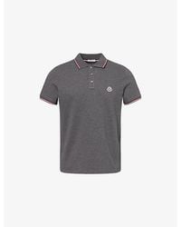 Moncler - Brand-Patch Short-Sleeves Cotton-Piqué Polo Shirt - Lyst