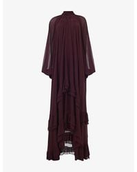 eem - Balloon-Sleeve Frilled Woven Kaftan - Lyst