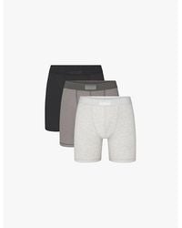 Skims - Branded-Waistband 5In Pack Of Three Stretch-Cotton Boxer Briefs - Lyst
