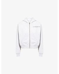 Sporty & Rich - Ny Health Club Cropped Zip Cotton-Jersey Hoody - Lyst