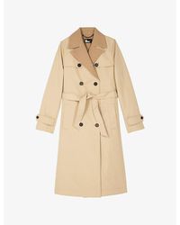 The Kooples - Double-Breasted Tie-Waist Cotton-Blend Coat - Lyst
