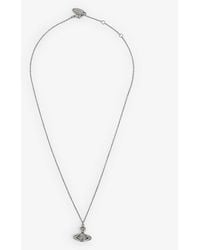 Vivienne Westwood - Pina Bas Relief Silver-tone Brass And Cubic Zirconia Pendant Necklace - Lyst