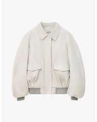 Loewe - Flap-Pocket Collared Suede Bomber Jacket - Lyst