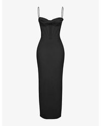 House Of Cb - Charmaine Corset Satin Maxi Dress - Lyst