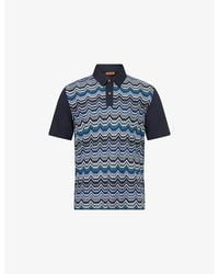 Missoni - Chevron Knitted-Panel Cotton-Jersey Polo Shirt - Lyst