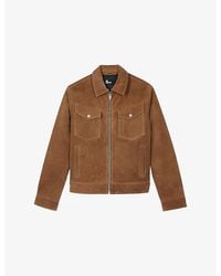 The Kooples - Four-Pocket Zip-Up Suede Jacket - Lyst