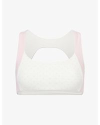 BO+TEE - Polka-Dot Scoop-Neck Stretch-Jersey Sports Bra - Lyst