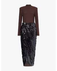 ROTATE BIRGER CHRISTENSEN - Linetta Knotted Sequin Midi Dress - Lyst