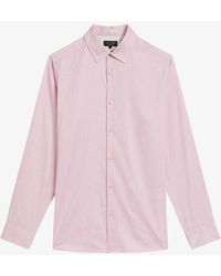Ted Baker - Willet Geometric Micro-print Stretch-cotton Shirt - Lyst