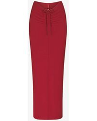 Skims - Soft Lounge Ruched-front Stretch-jersey Maxi Skirt - Lyst